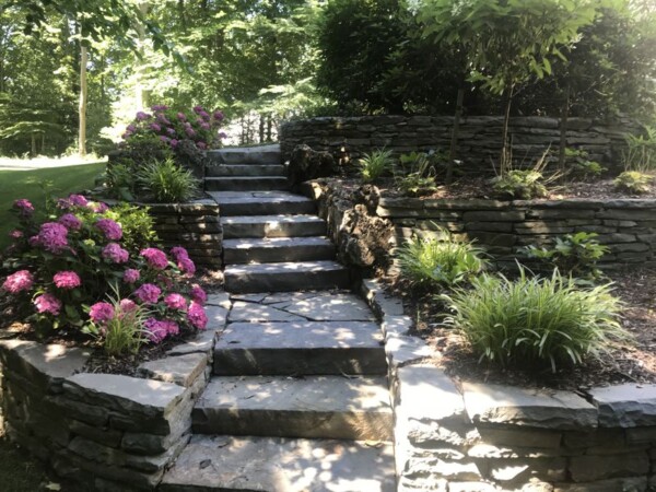 photo of stone walls and steps