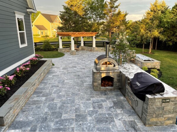 photo of patio and outdoor kitchen